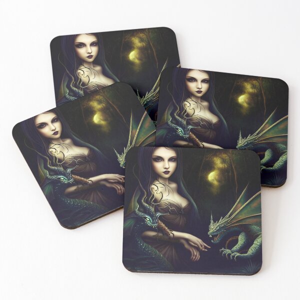 Item preview,  Dark Forest Fairy with Dragon Companions  designed and sold by enchantedlife.