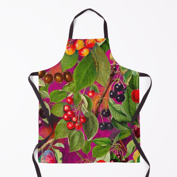 Item preview, Exotic tropical floral leaves and fruits, botanical pattern, tropical plants, fuchsia pink fruit pattern designed and sold by ZeinabTaha.