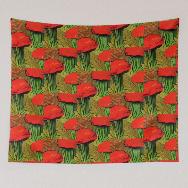 Item preview, RED VAN GOGH STYLE MUSHROOMS designed and sold by sailorsam1805.