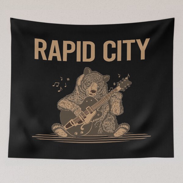 Item preview, Bear With Guitar Rapid City designed and sold by BloodMoneyTwit.