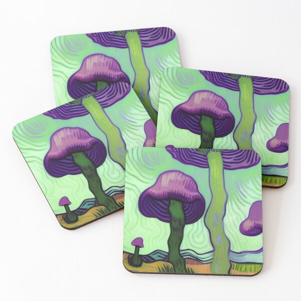 Item preview, PURPLE VAN GOGH STYLE MUSHROOMS designed and sold by sailorsam1805.