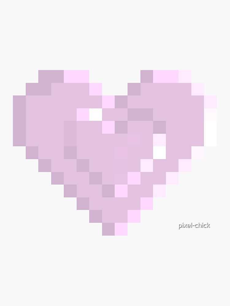  purple pixel heart sticker for sale by pixel chick redbubble