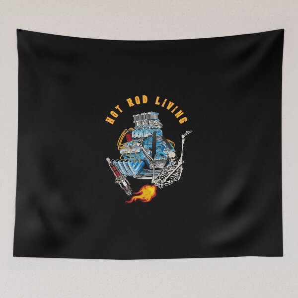 Item preview, Blown-Hot-Rod-Skeleton-Flame-Rat-The-Dirty-Gringo-Shirts-4500.png designed and sold by UlfEk.