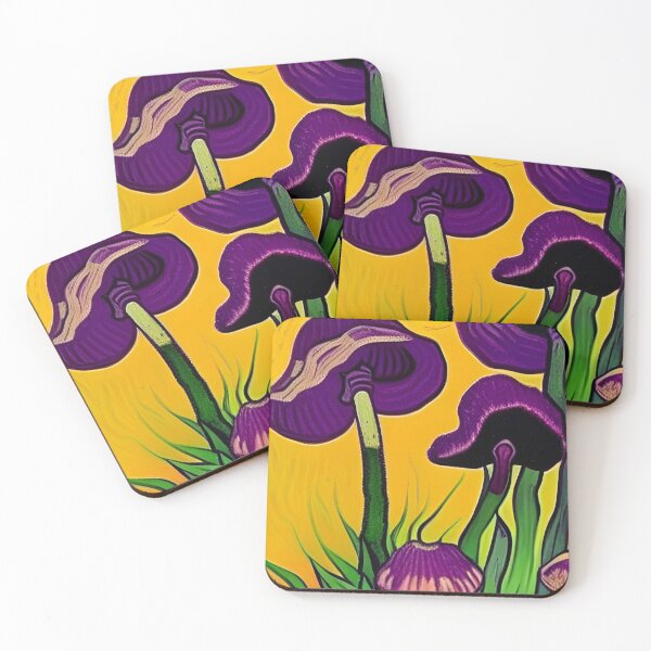 Item preview, PURPLE AND GREEN VAN GOGH STYLE MUSHROOMS designed and sold by sailorsam1805.