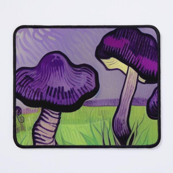 Item preview, PURPLE AND GREEN VAN GOGH STYLE MUSHROOMS designed and sold by sailorsam1805.