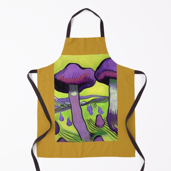 Item preview, PURPLE AND GREEN VAN GOGH STYLE MUSHROOMS designed and sold by sailorsam1805.