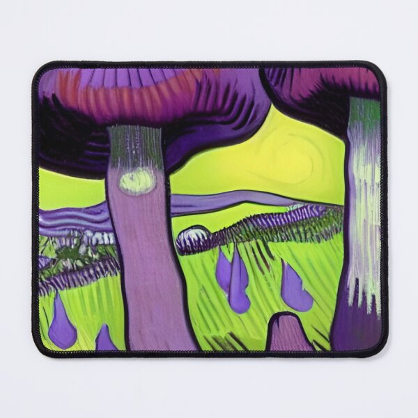 Item preview, PURPLE AND GREEN VAN GOGH STYLE MUSHROOMS designed and sold by sailorsam1805.