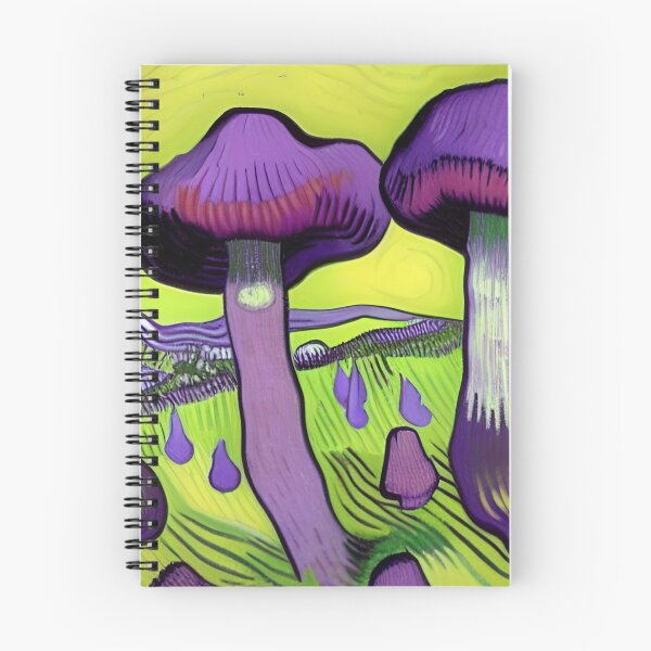 Item preview, PURPLE AND GREEN VAN GOGH STYLE MUSHROOMS designed and sold by sailorsam1805.
