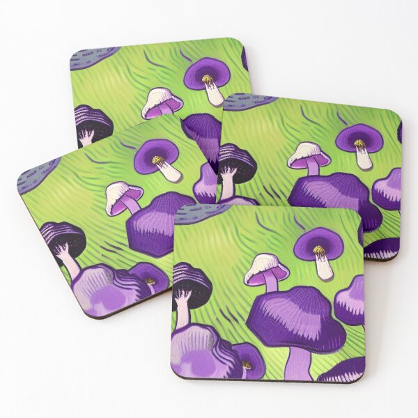 Item preview, PURPLE AND GREEN VAN GOGH STYLE MUSHROOMS designed and sold by sailorsam1805.