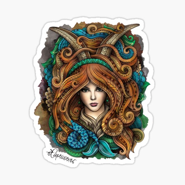 CAPRICORNUS Zodiac Girl Sticker
