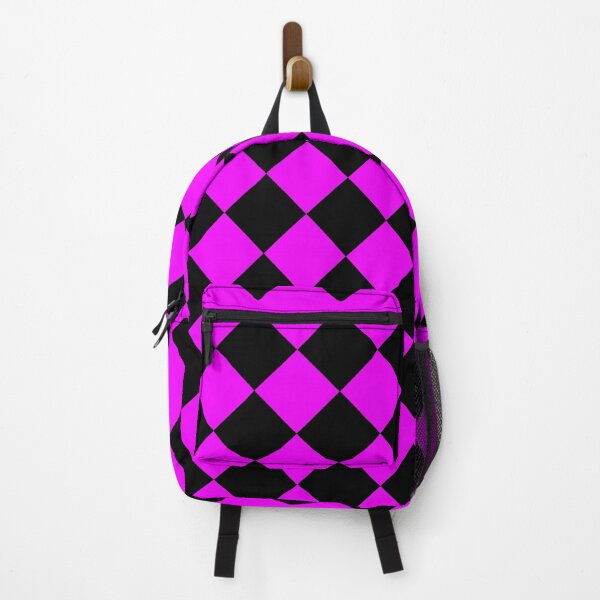Item preview, Checked diamond pattern black neon pink designed and sold by MadandMean.