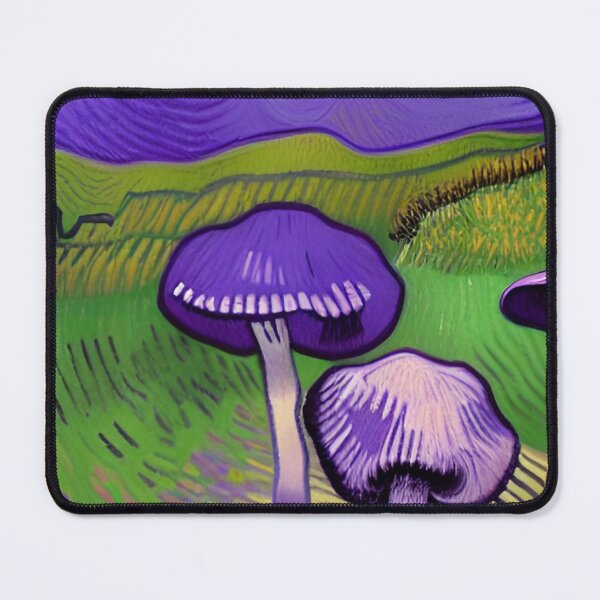 Item preview, CUTE PURPLE AND GREEN VAN GOGH STYLE MUSHROOMS designed and sold by sailorsam1805.