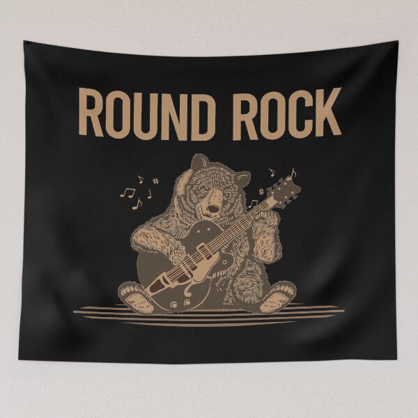 Item preview, Bear With Guitar Round Rock designed and sold by BloodMoneyTwit.