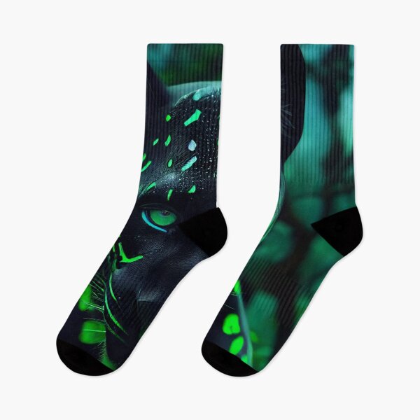 Item preview, Bioluminescent Black Panther in Jungle designed and sold by PluckySquid.