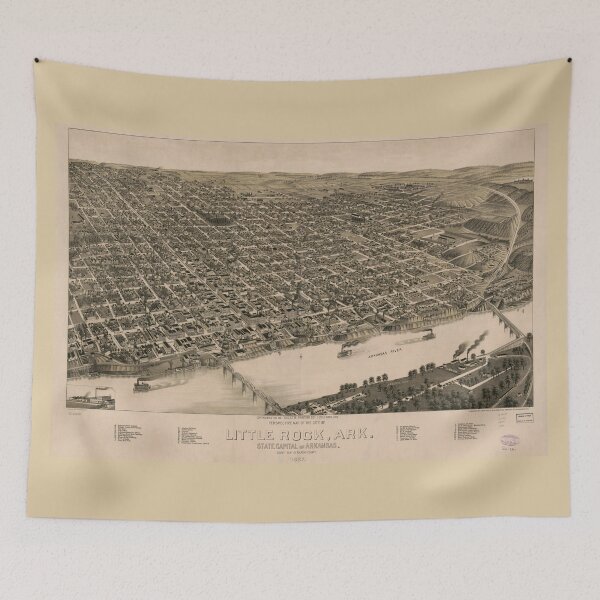 Item preview, Perspective Map of Little Rock, Arkansas (1887) designed and sold by allhistory.