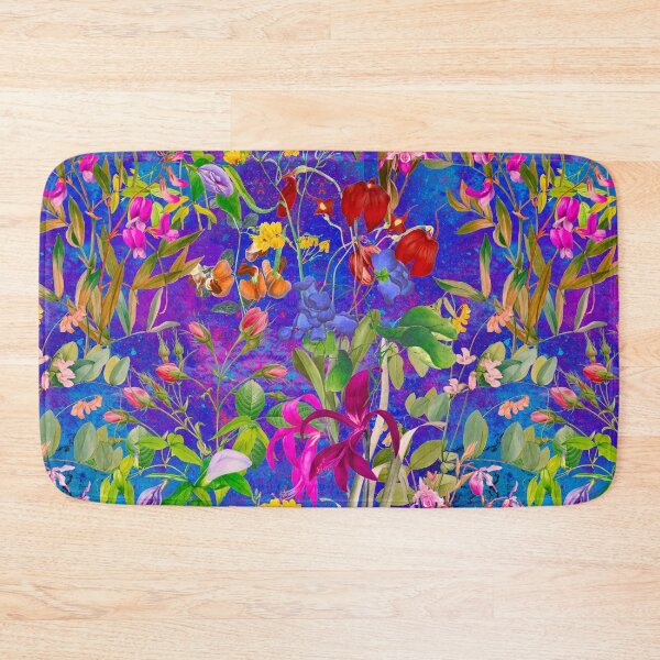Item preview, Floral blooms and flowers exotic garden, roses and flowers, botanical pattern, illustration, plants pattern, sky blue floral designed and sold by ZeinabTaha.