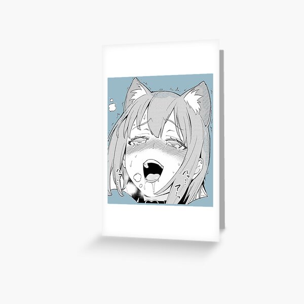 Cute Anime Cat Girl In Space Cat Greeting Card by Anass Benktitou