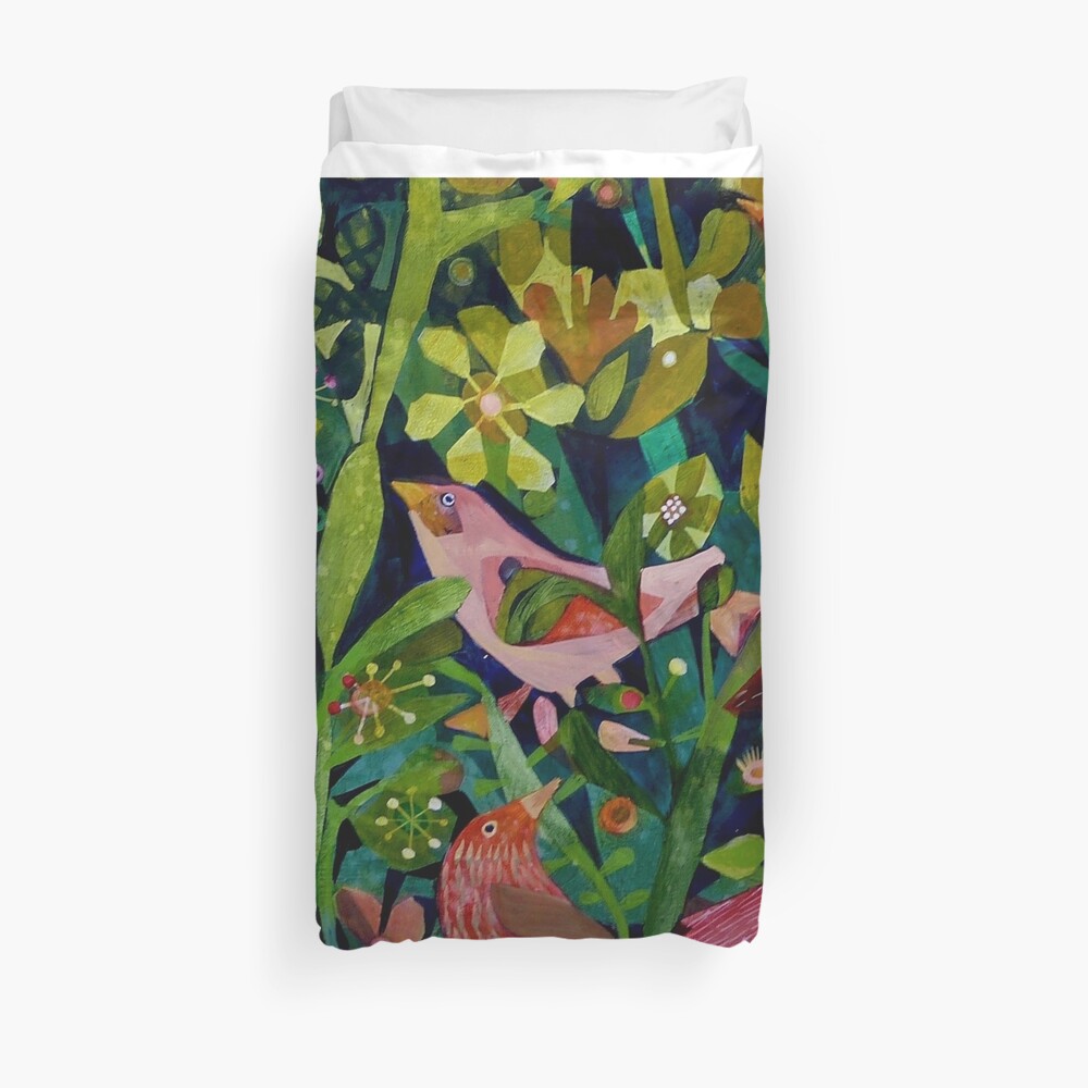 Three pink birds Duvet Cover