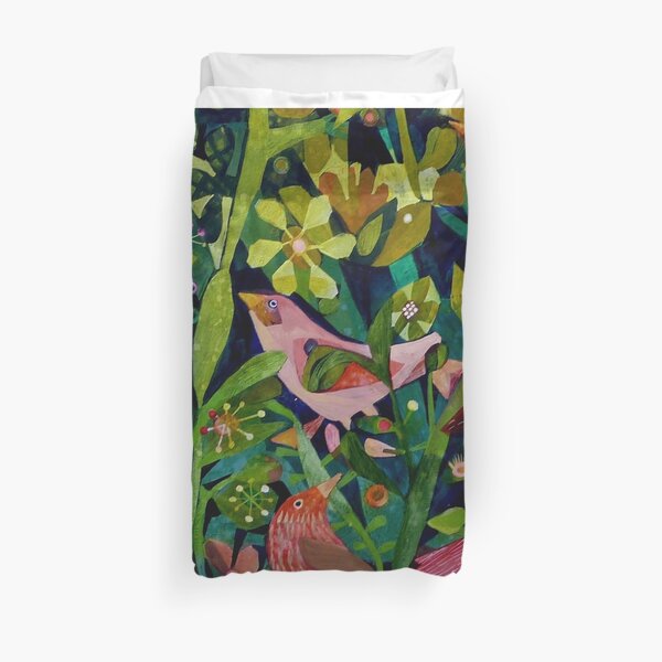 Three pink birds Duvet Cover