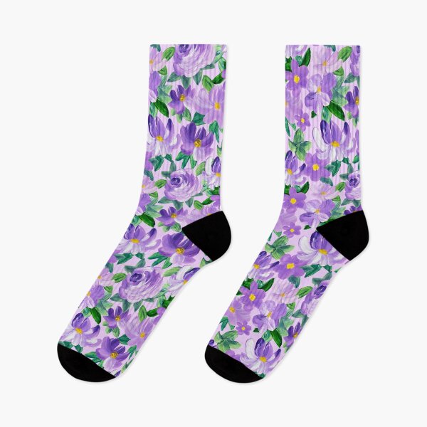 Item preview, Abstract  purple flowers, art painting designed and sold by Lusy Rozumna.