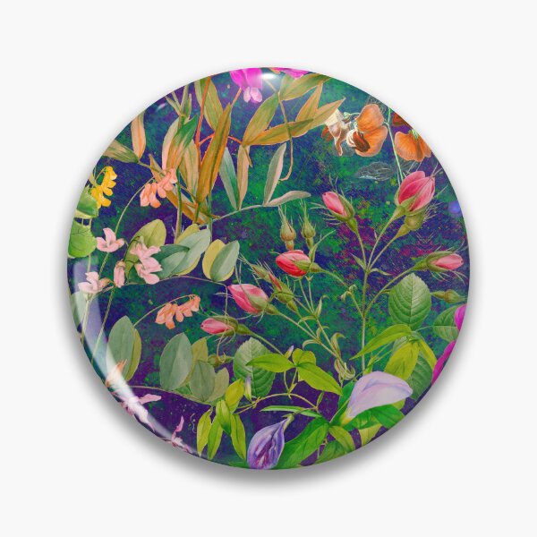 Artikelvorschau, Blumenblüten und Blumen exotischer Garten, Rosen und Blumen, botanisches Muster, Illustration, Pflanzenmuster, lila Marine floral entworfen und verkauft von ZeinabTaha.