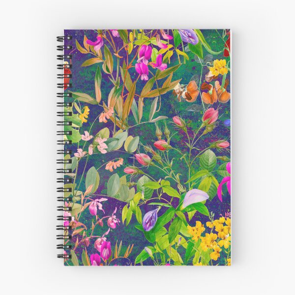 Item preview, Floral blooms and flowers exotic garden, roses and flowers, botanical pattern, illustration, plants pattern, purple navy floral designed and sold by ZeinabTaha.