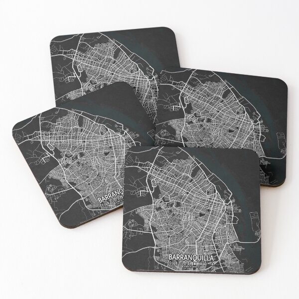 Item preview, Barranquilla City Map of Colombia - Dark designed and sold by deMAP.