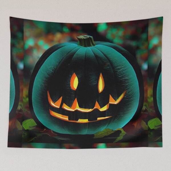 Item preview, Turquoise Jack-o'-lantern designed and sold by recollectionsv.