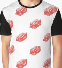 Funny Lips Pattern 3 Grafik T-Shirt
