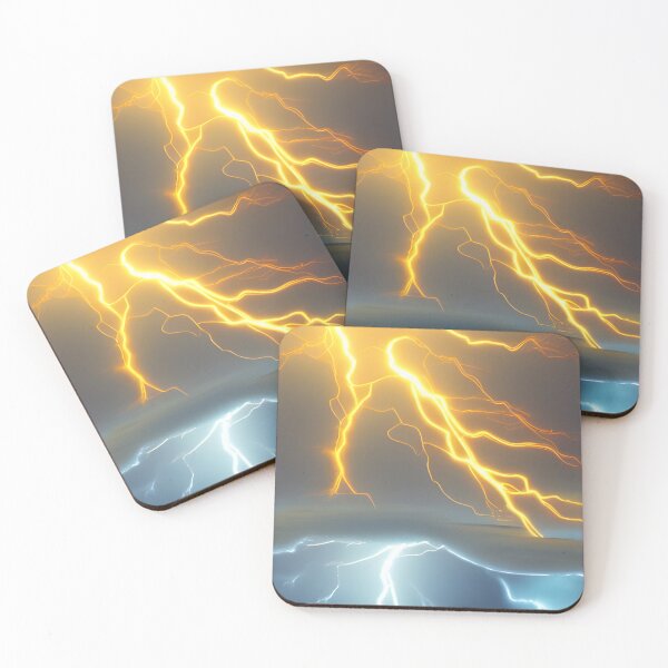 Item preview, Golden Lightning Bolt in Thunderstorm, Ai Generated Art  designed and sold by ACC .