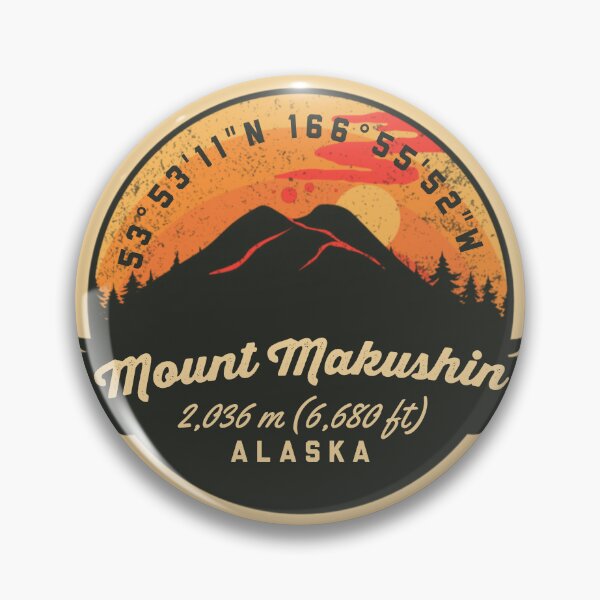 Item preview, Mount Makushin Volcano Souvenir Badge Alaska designed and sold by mountainfad.