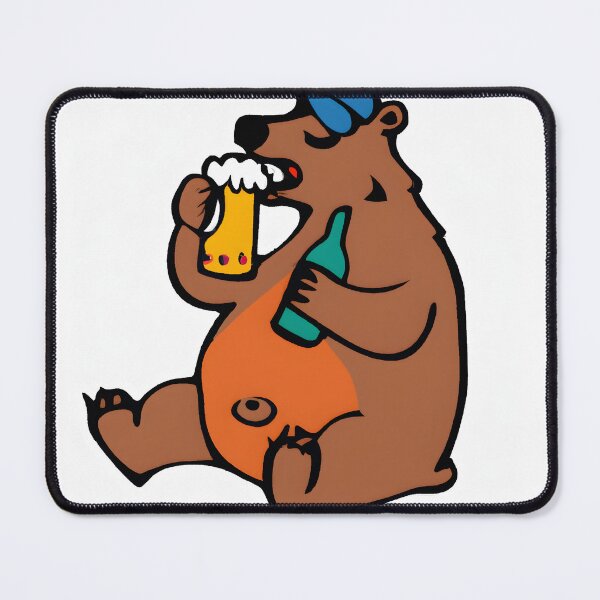 Item preview, a bear drinking a beer designed and sold by mehdi fergal.
