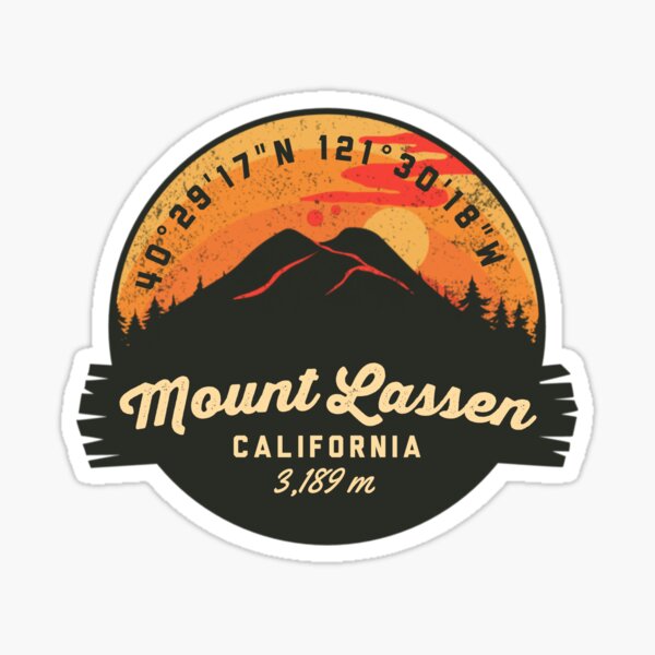 Item preview, Mount Lassen Volcano Souvenir Badge California designed and sold by mountainfad.