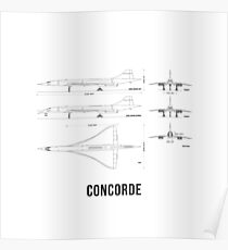 Concorde Plane | Technical Drawing Art Poster