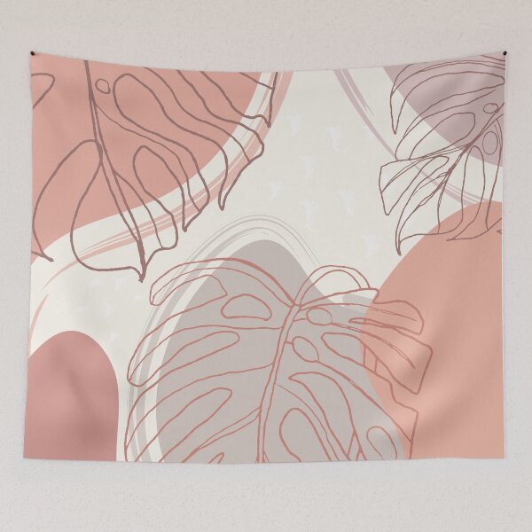 Item preview, modern abstract monstera boho leaves designed and sold by JTS STORE.