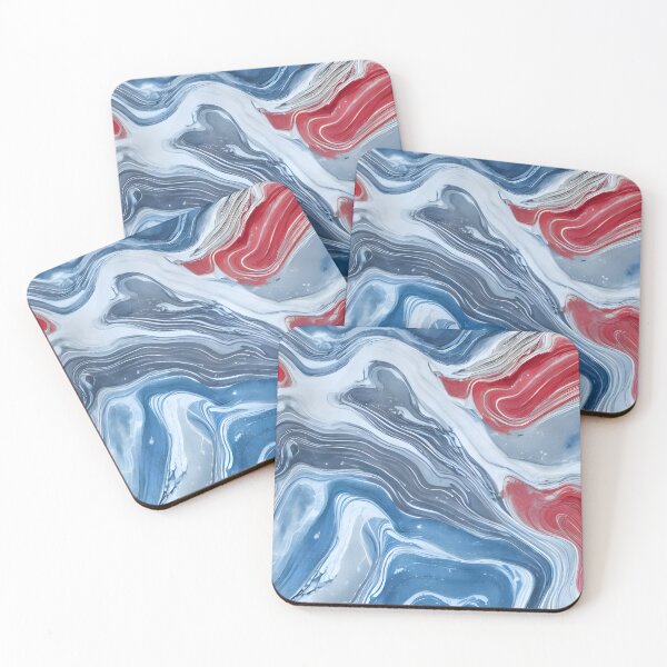 Item preview, Abstract Art Marble Fluid Pattern in Muted Dark Blue Grey Color Palette designed and sold by Digital-Davinci.