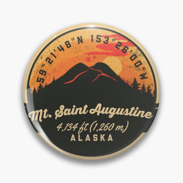 Item preview, Mount Saint Augustine Volcano Souvenir Badge Alaska designed and sold by mountainfad.