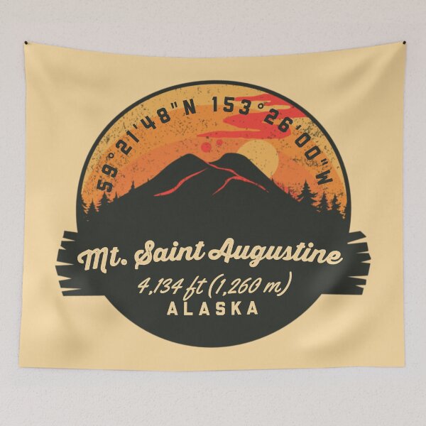 Item preview, Mount Saint Augustine Volcano Souvenir Badge Alaska designed and sold by mountainfad.