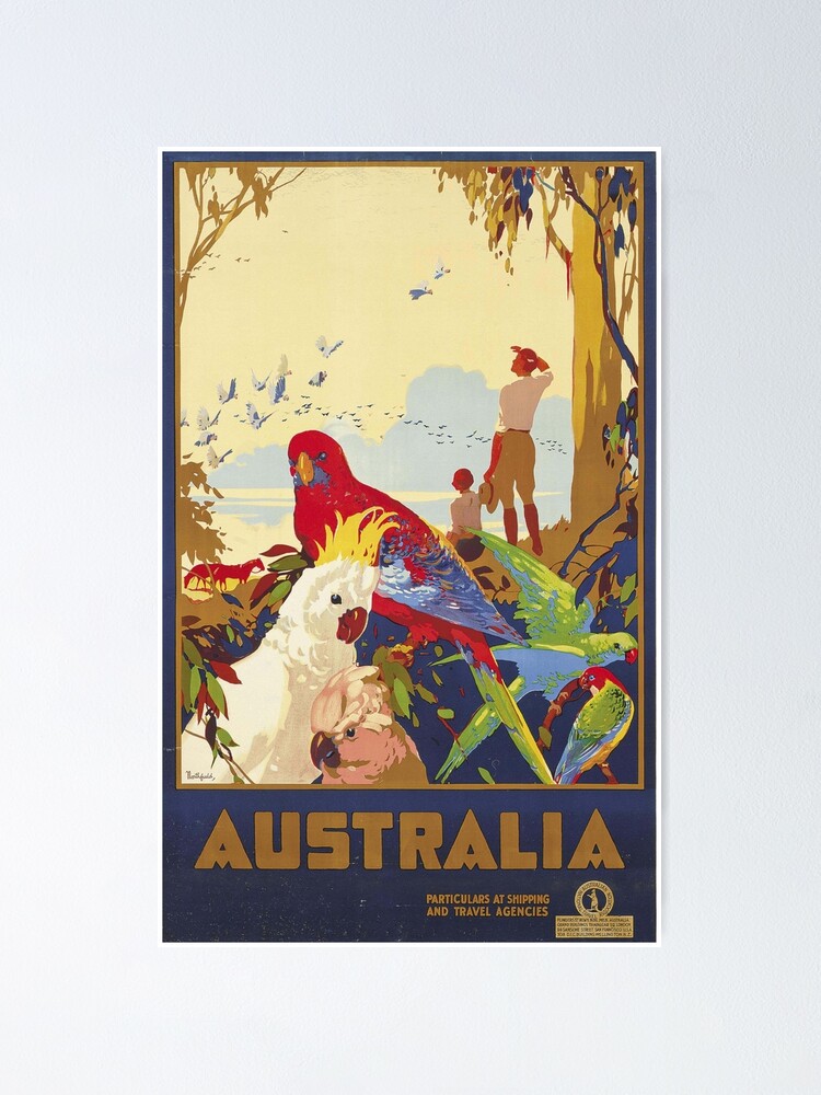 "Australia Vintage Travel Poster | Old Australian Tourism Art Deco ...