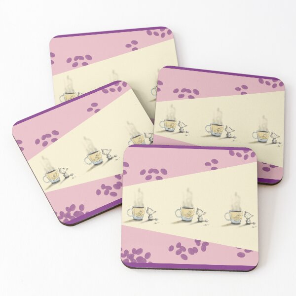 Item preview, Rose d'Abeille's grandiose coffee thermo mugs and coasters collection with a lot of heart designed and sold by RAbeille.
