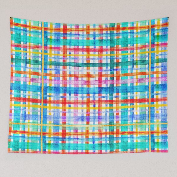 Item preview, Super-Colorful Maximalist Watercolor Check designed and sold by micklyn.