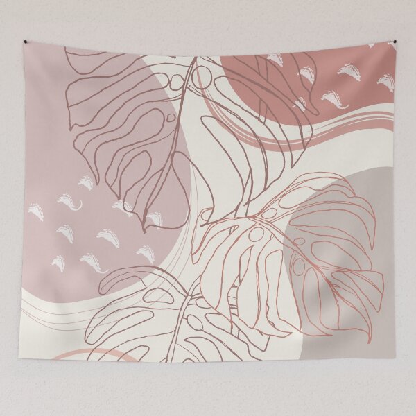 Item preview, modern abstract monstera boho leaves designed and sold by JTS STORE.