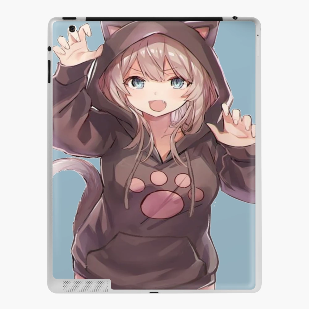 Kawaii Anime Neko Cat Girl With white hair iPad Case & Skin for Sale by  TenchiMasaki