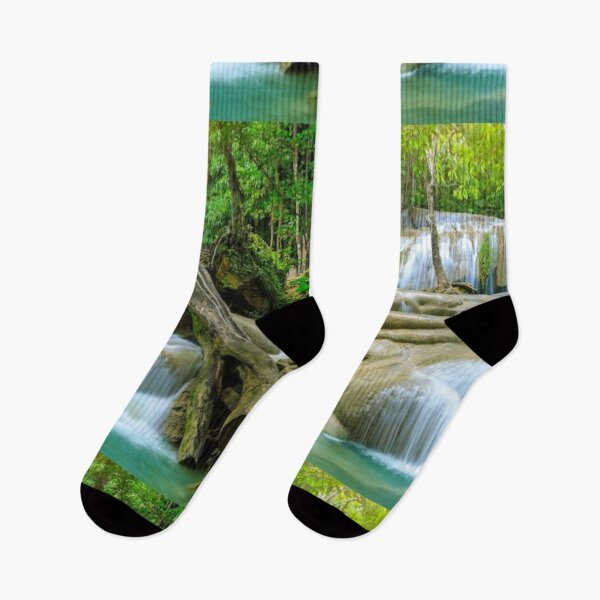 Item preview, cool green landscape with with a waterfall and green trees and mountain  art designed and sold by BEAUTY ⭐⭐⭐⭐⭐.