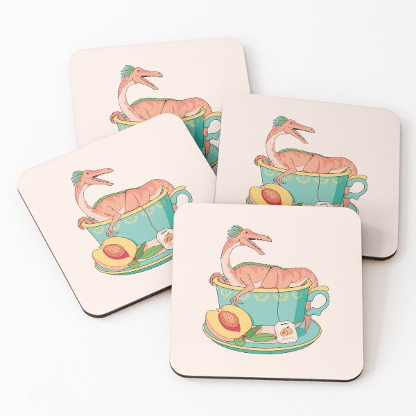 Item preview, Teacup Dinos: Peach Tea Gallimimus designed and sold by evekajander.