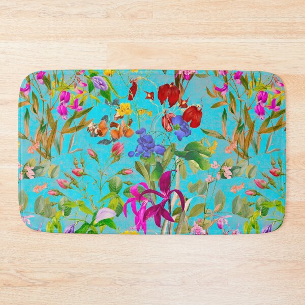Item preview, Floral blooms and flowers exotic garden, roses and flowers, botanical pattern, illustration, plants pattern, blue aqua floral designed and sold by ZeinabTaha.