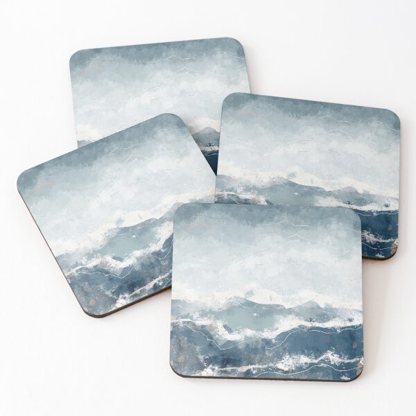 Item preview, Blue Abstract Ocean Waves Seascape designed and sold by kasamor.