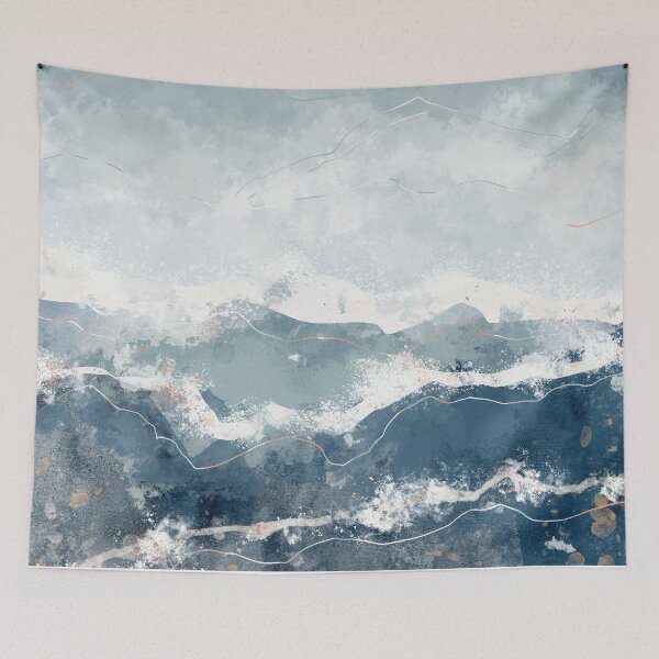 Item preview, Blue Abstract Ocean Waves Seascape designed and sold by kasamor.