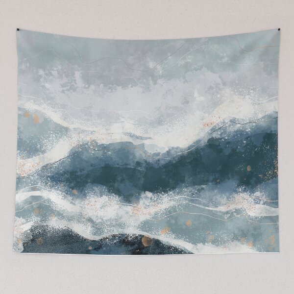Item preview, Abstract Ocean Waves Seascape Blue designed and sold by kasamor.