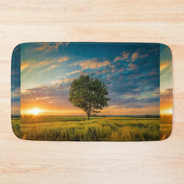 Item preview, Beautiful green landscape with green trees and mountain at sunset art designed and sold by BEAUTY ⭐⭐⭐⭐⭐.